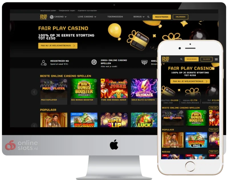 Capture d'écran de l'app FairPlay Casino